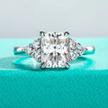 AnuJewel 3ct Radiant Cut D Color Moissanite Engagement Ring 18K Gold Plated Luxurious Wedding Ring Women Jewelry Wholesale