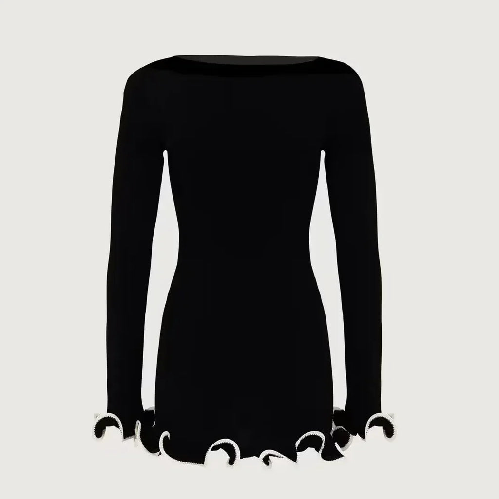 Knit Long Sleeve Mini Dress