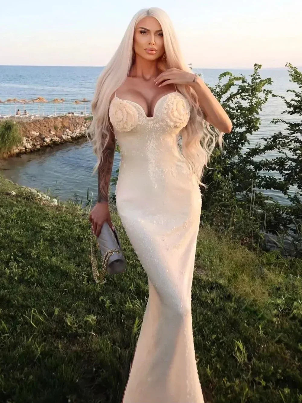 High Quality Celeb Sequin Maxi Dress