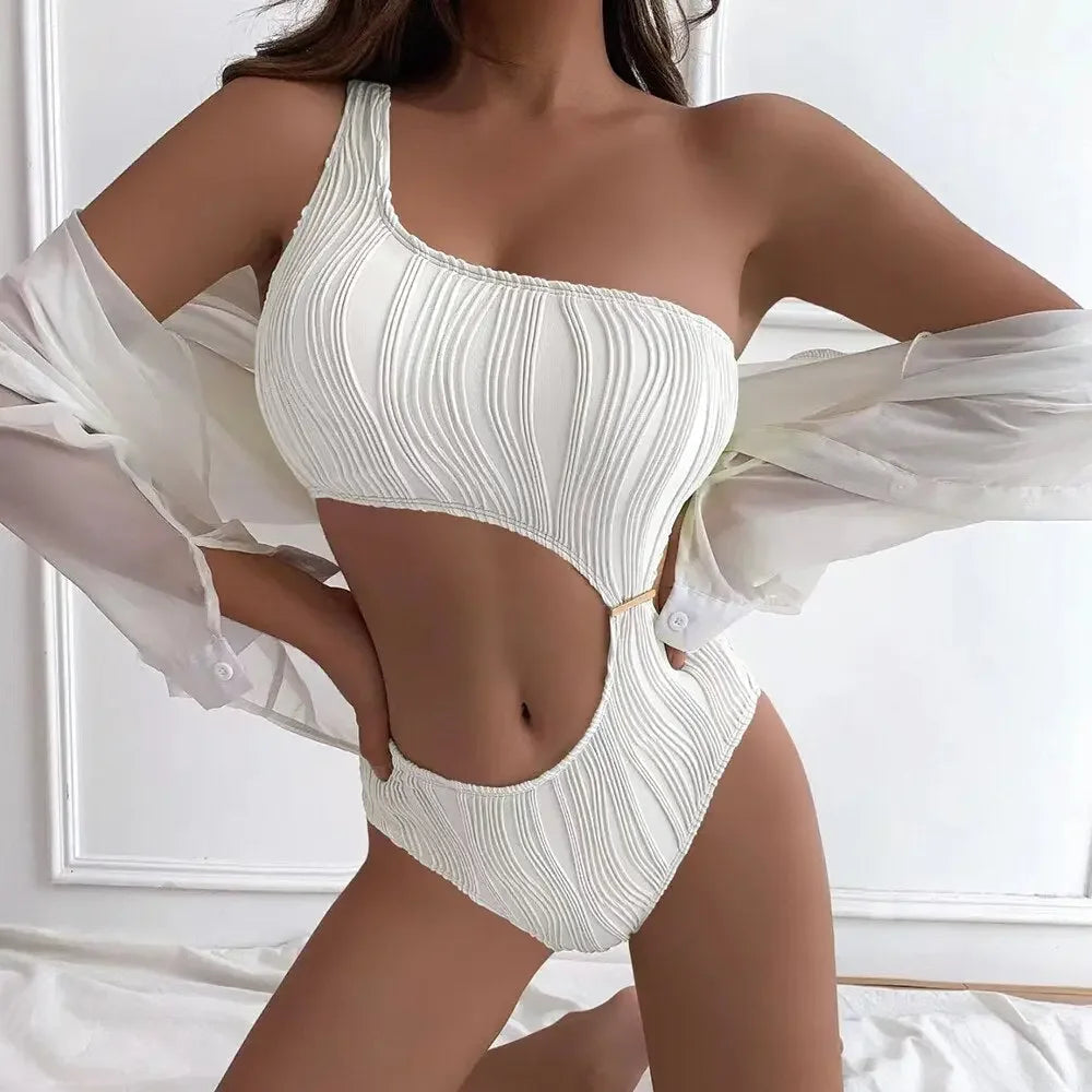 Tulum Textured High Waist Monokini