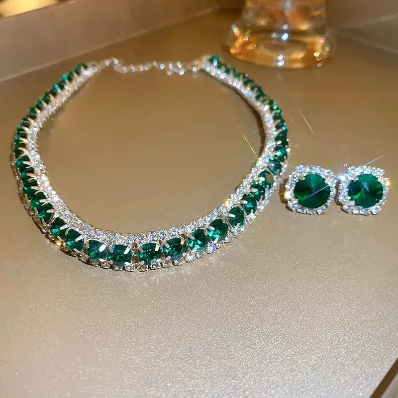 Lux Green Crystal Necklace