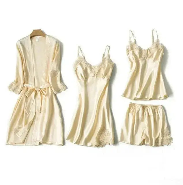 Satin Lace PJ Set 5PC