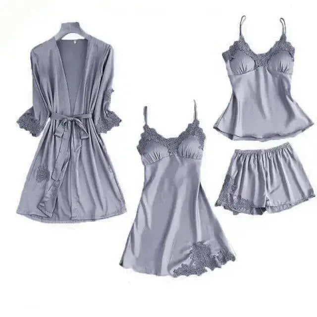 Satin Lace PJ Set 5PC