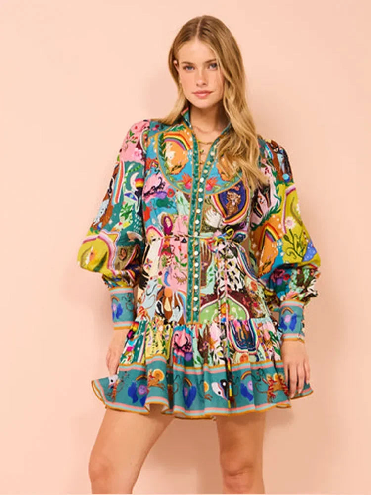 Boca Lantern Sleeve Party Dress
