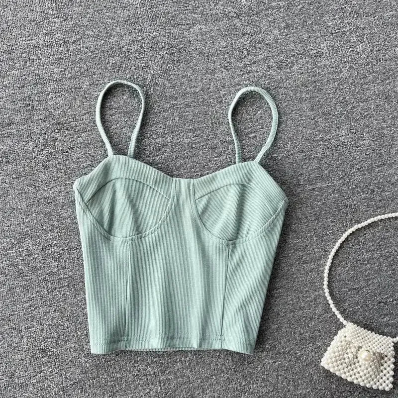 Strapless Western Style Skinny Tanks Camis for Women Summer Casual Solid Colours Female Corset Crop Tube Tops with Built In Bras