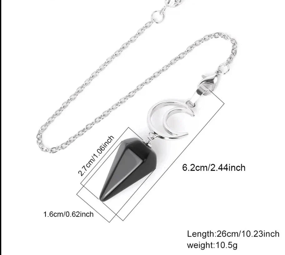 Crystal Crescent Moon Pendulums