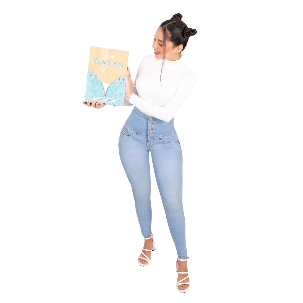 Sexy Women Fit Skinny Jeans High Waist Elastic Stretch Pencil Pants Vintage Straight Leg Wrap Hips Casual Tight Denim Trousers