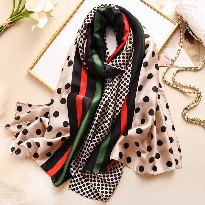 180*90cm Luxury Brand Women Summer Silk Scarves Shawl Lady Wrap Soft Female Europe Designer Beach Bandanna foulard muffler pareo