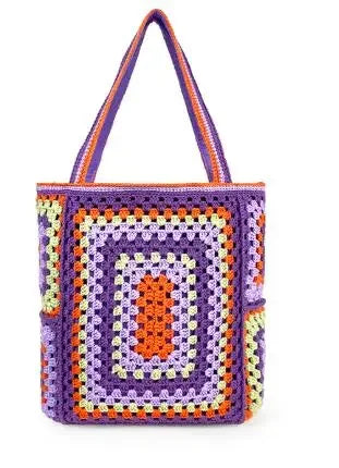 Bohemian Crochet Women Shoulder Bags Knitting Large Capacity Tote Bag Casual Lady Handbags Big Shopper Purses Summer Beach Bags