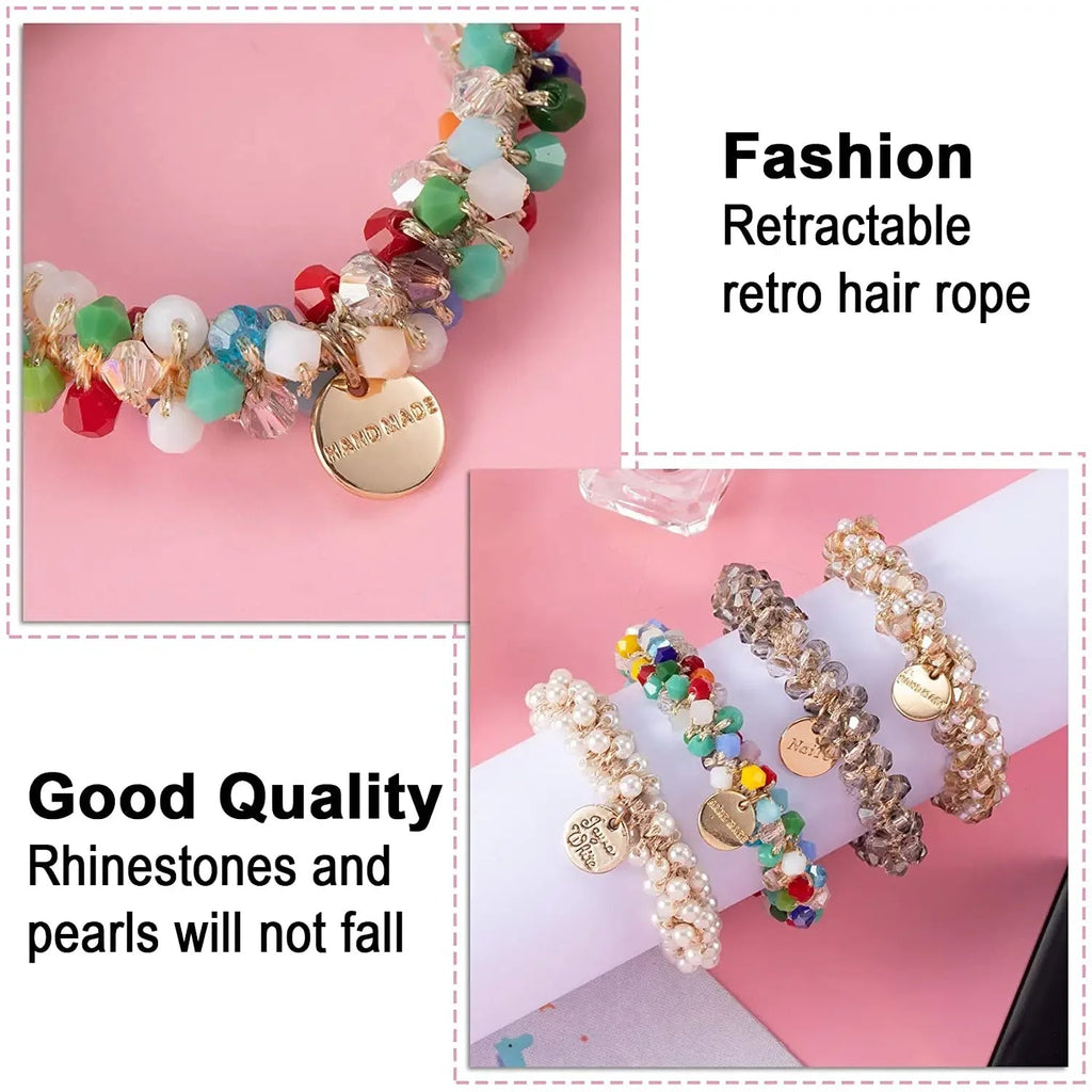 Crystal Pearl Handmade Hair Tie