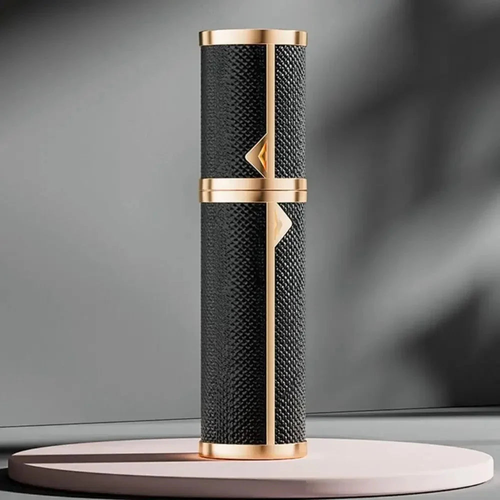 Luxury Bottom-filled Perfume Bottle Aluminum Self-pumping 5ml Real Leather Spray Bottle Cologne Moisturizer Fragrance