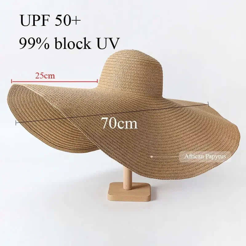 Oversized Foldable Wide Brim Sun Hat For UV Protection
