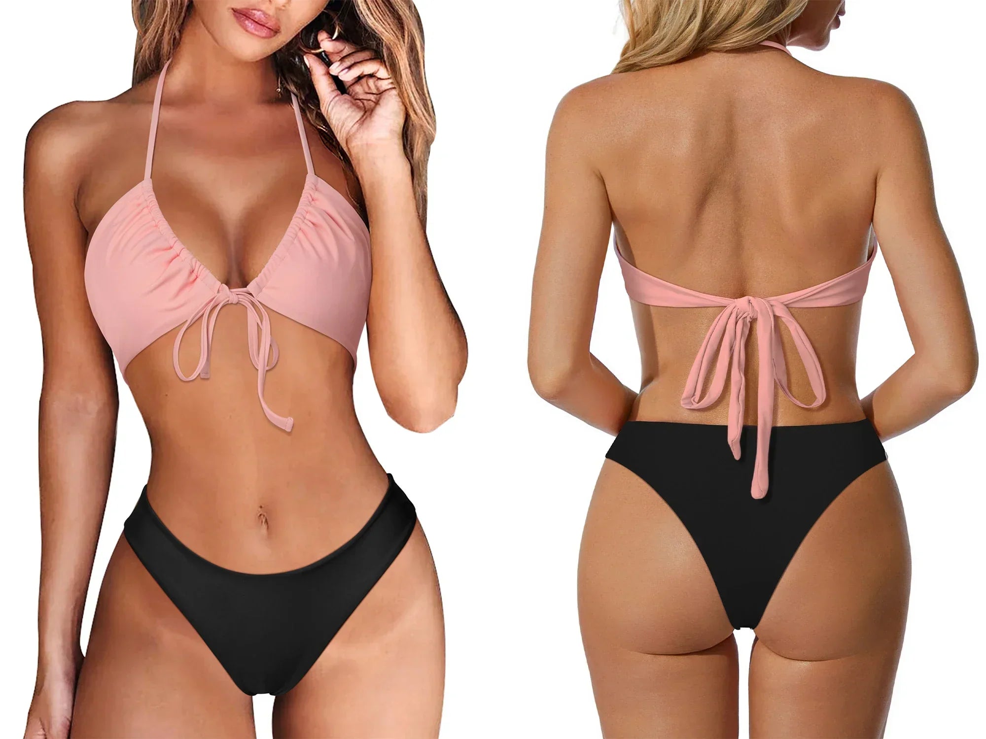 Sexy Micro Bikini Women  2023 New High Cut Swimsuit Summer Swimwear Solid Bathing Suits Beachwear Women Brazilian Push Up Bikini