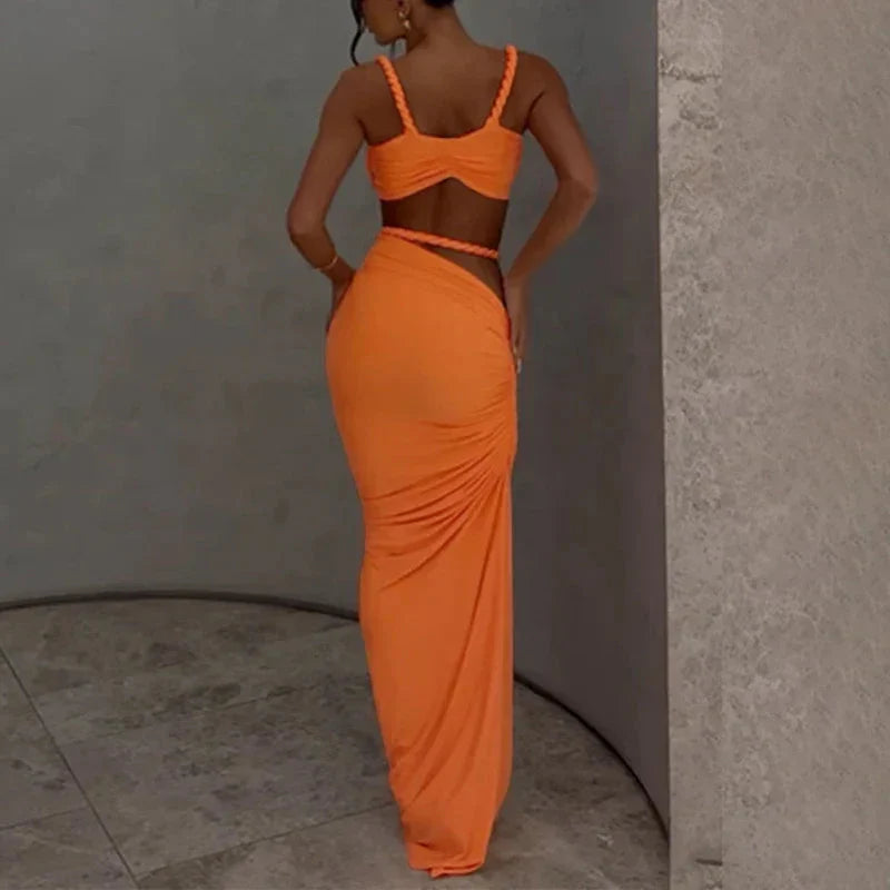 Spring Summer Women's Bikini Set 2 Piece High Waist Wrap Swimsuit Halter Wrap Swim Skirts + Suspender Bra Bathing Suit Beachwear