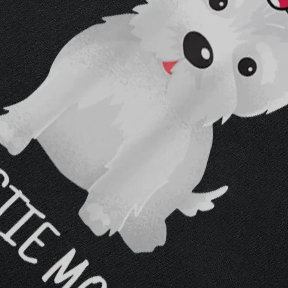 Westie Mom West Highland White Terrier Dog Lovers Gift T Shirts Graphic Cotton Streetwear Short Sleeve T-shirt Women Clothing