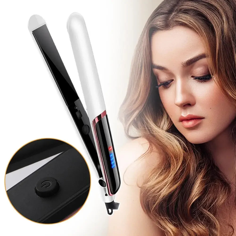Flat Iron Hair Straightener Professional Ceramic Ionic Heat-Up Lcd Hair Tools Fast Iron Negative Flat Hair Ion Display Beau K0D1