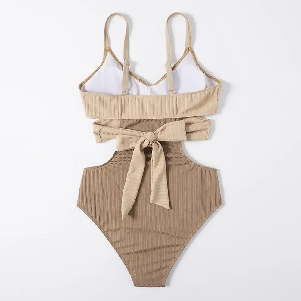 VigoBeviya 2023 Solid Patchwork Strapped Swimwear Women Sexy Hollow Push UP One Piece Swimsuit Monokini Backless Bathing Suit