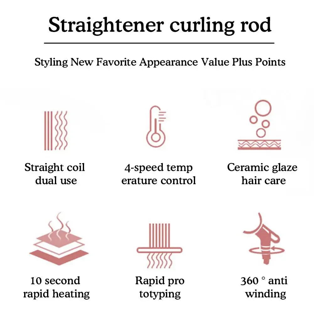 Flat Iron Hair Straightener Professional Ceramic Ionic Heat-Up Lcd Hair Tools Fast Iron Negative Flat Hair Ion Display Beau K0D1