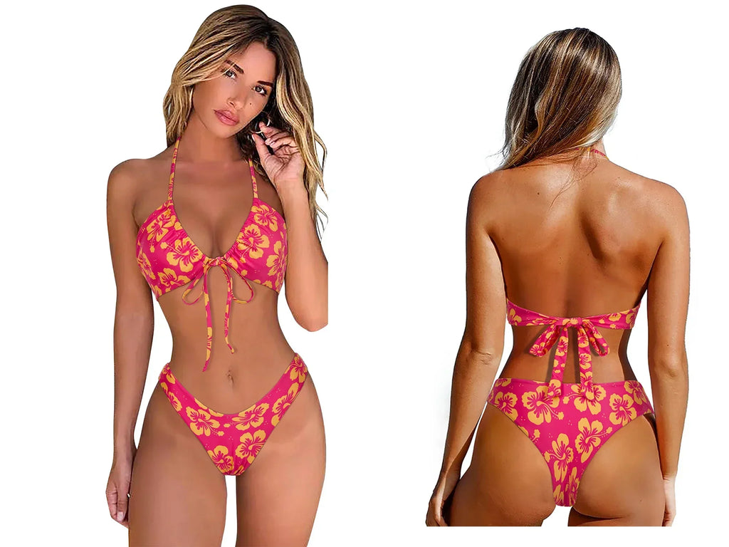 Sexy Micro Bikini Women  2023 New High Cut Swimsuit Summer Swimwear Solid Bathing Suits Beachwear Women Brazilian Push Up Bikini