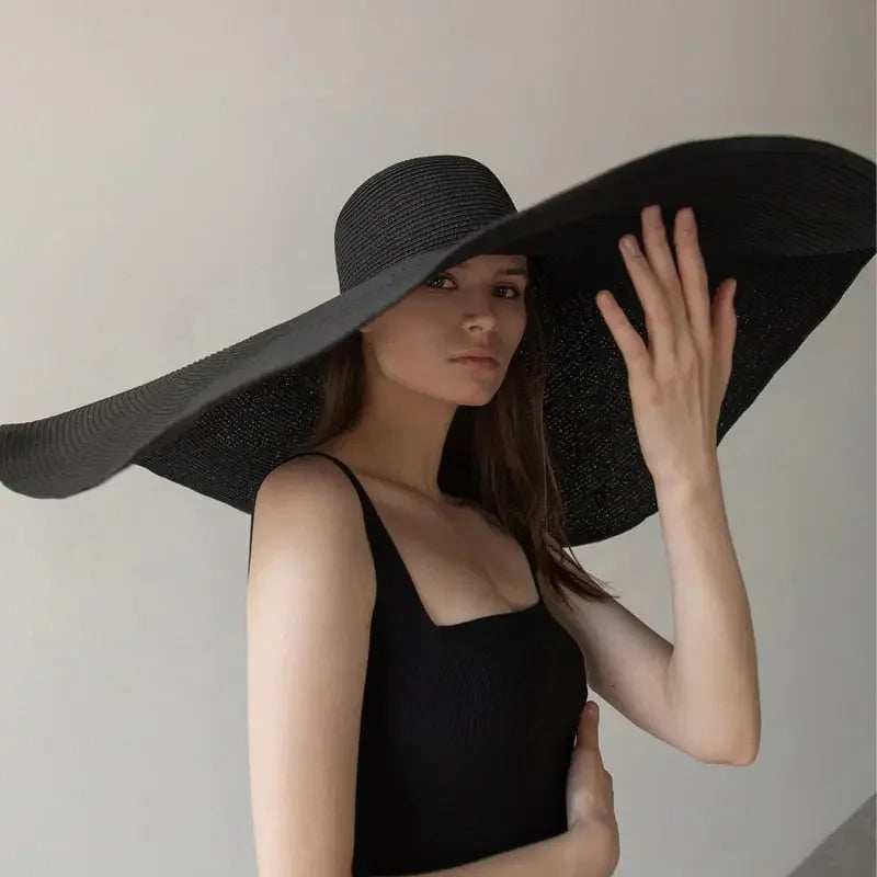 Oversized Foldable Wide Brim Sun Hat For UV Protection