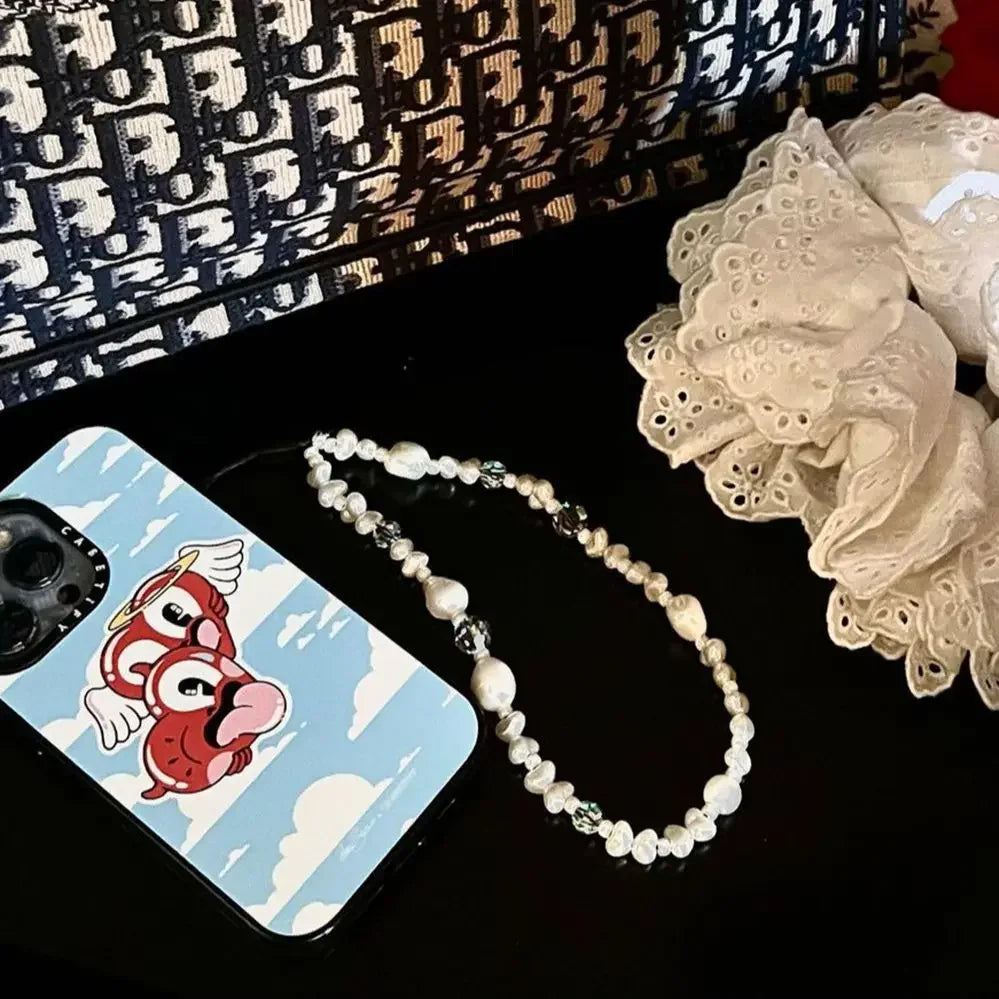 White Pearl Phone Charm