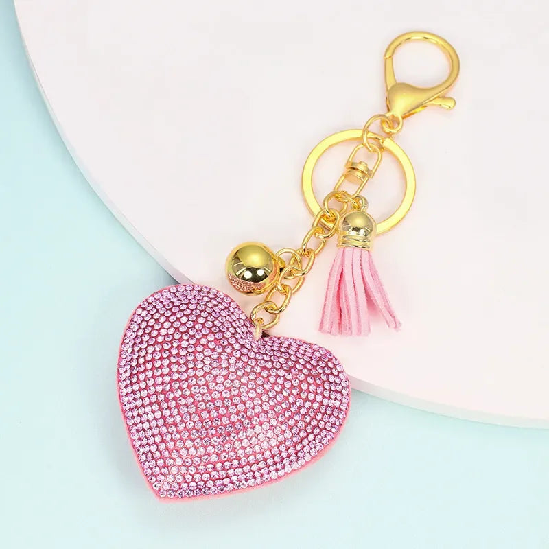 Heart Shaped Bling Keychain