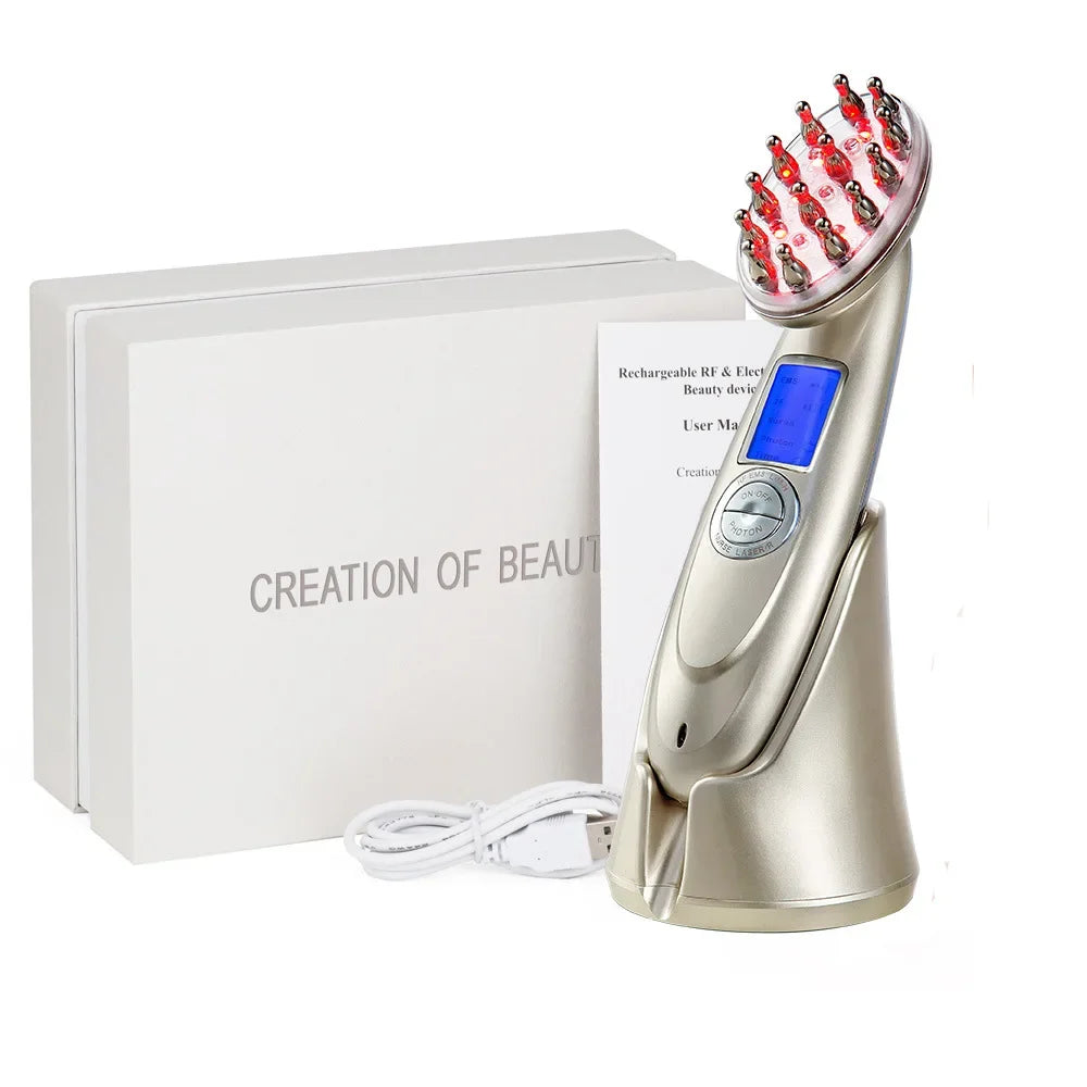 RF Laser Hair Growth Comb Massage Nano Anti Hair Loss Treatment Infrared Red Light EMS Vibration Massager Hair Care Hair Brush