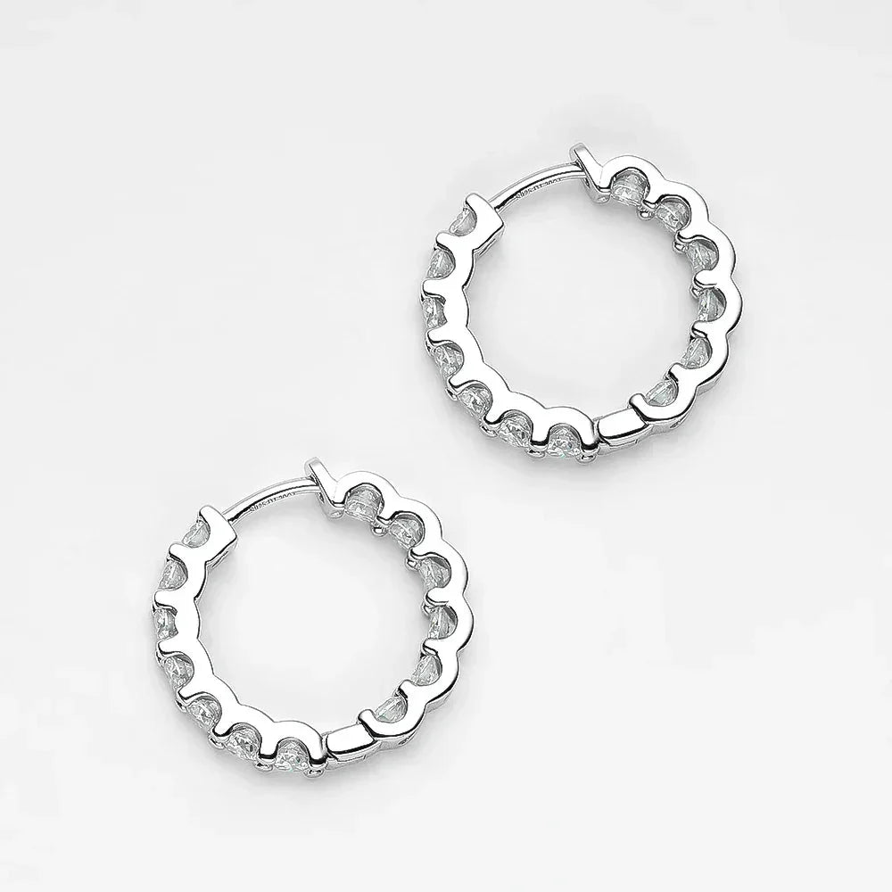 100% 925 Sterling Silver 2.6ct Moissanite Earrings