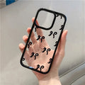 Romantic Heart Black Bow Clear Phone Case