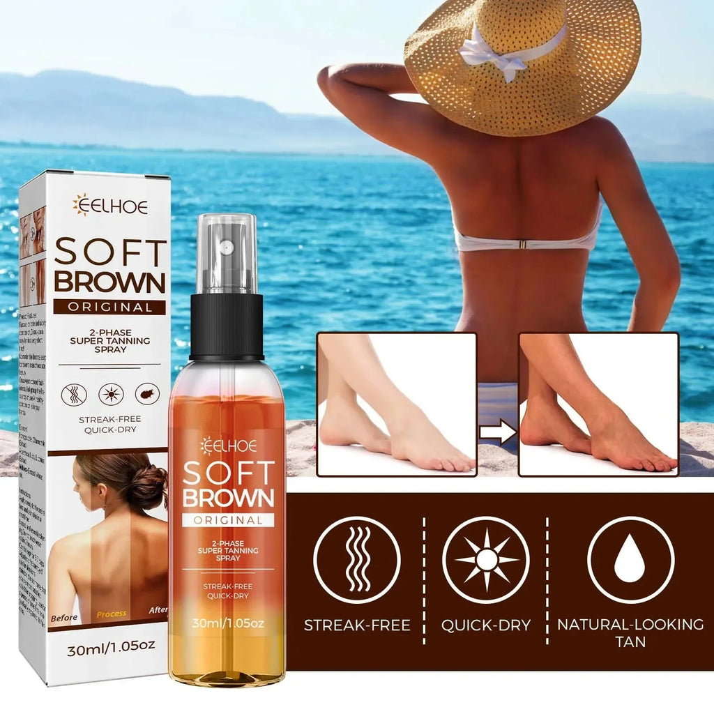 Tanning Spray Accelerate Darker Natural Sunless Booster Solarium Hydrating Smooth Long Lasting Sunbathing Bronzer Tanning Mousse