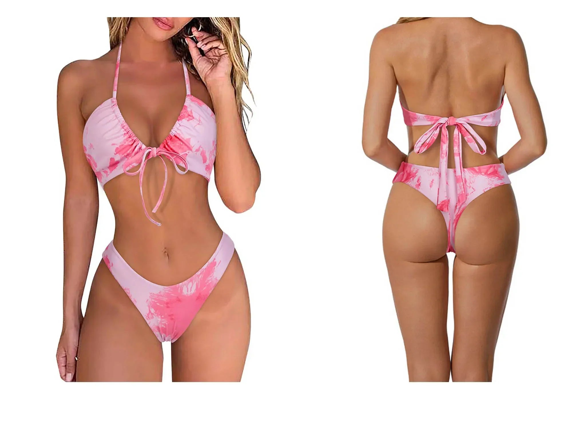 Sexy Micro Bikini Women  2023 New High Cut Swimsuit Summer Swimwear Solid Bathing Suits Beachwear Women Brazilian Push Up Bikini