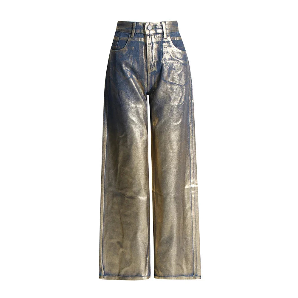 Lux Shine High Waist Straight Leg Pants