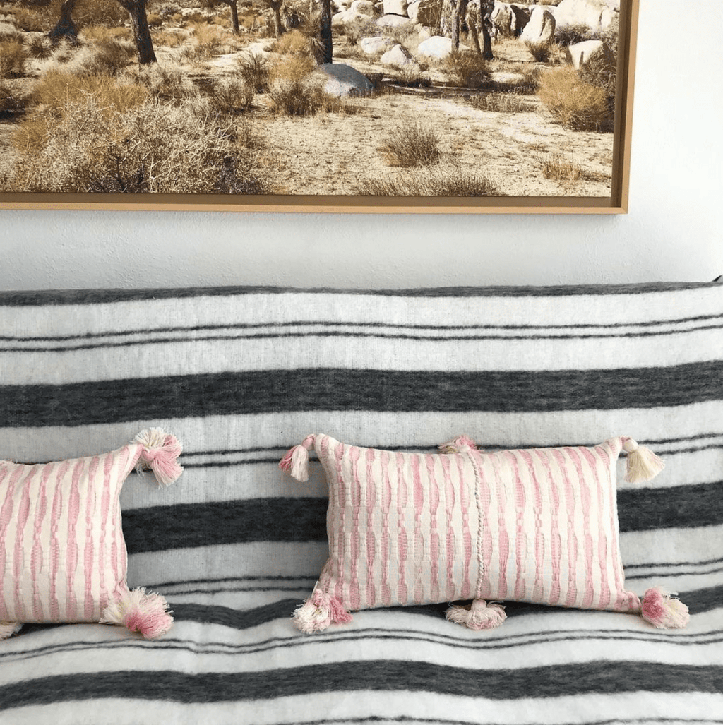 Antigua Pillow- Naturally Dyed Faded Pink