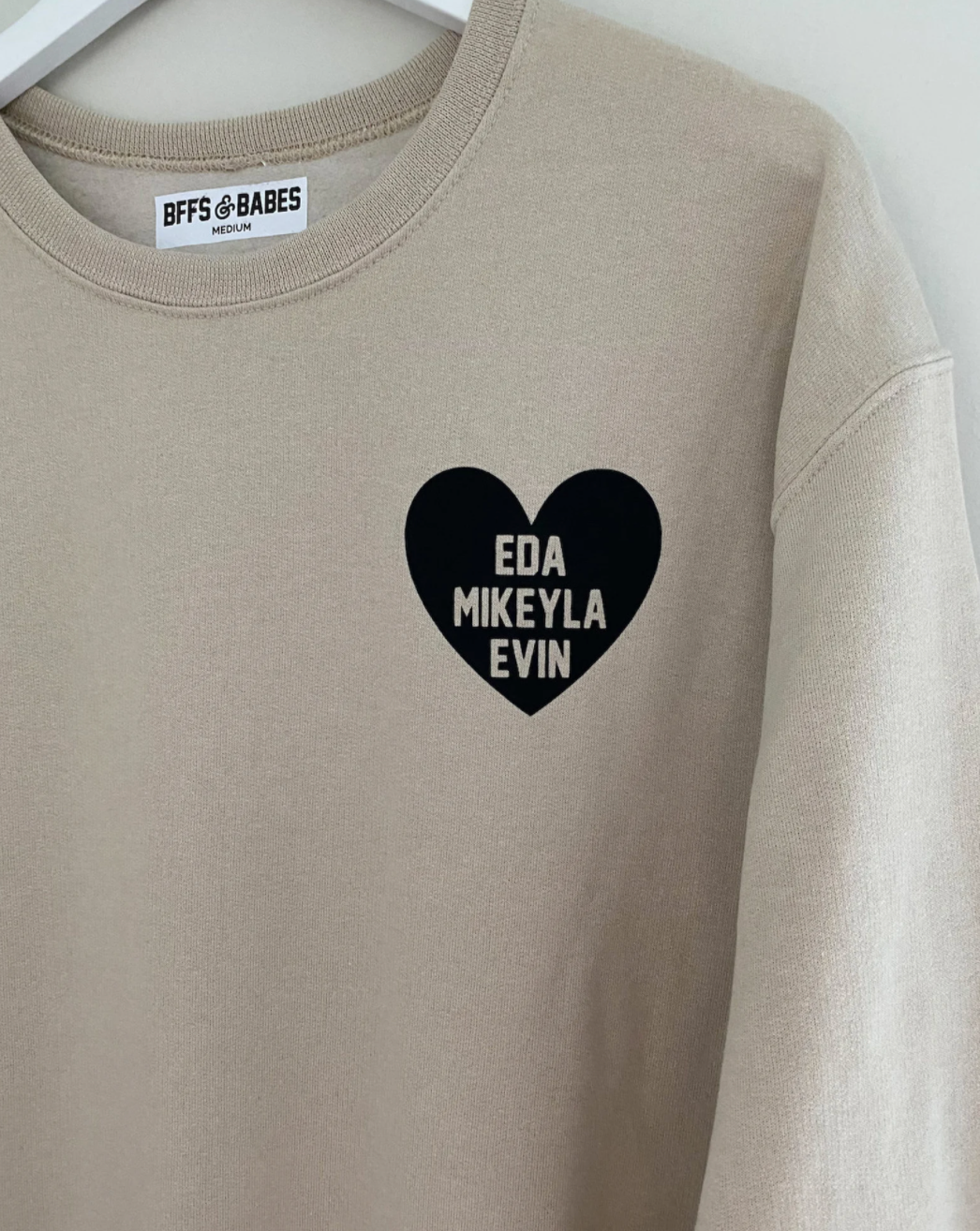 HEART U MOST ♡ beige personalizable sweatshirt