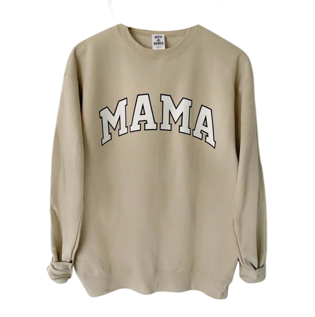 COLLEGIATE MAMA ♡ beige printed mama sweatshirt