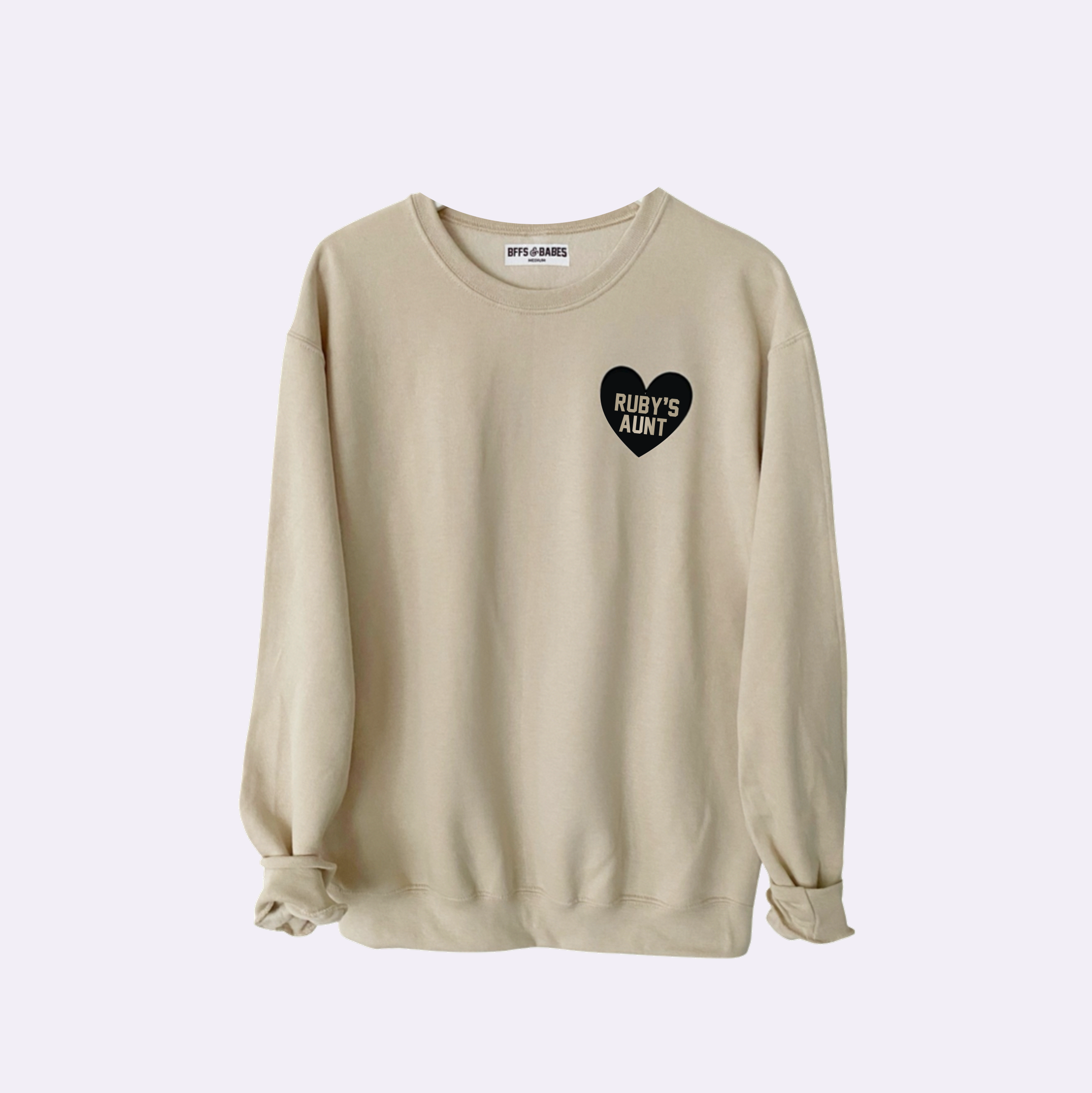 HEART U MOST ♡ beige personalizable sweatshirt