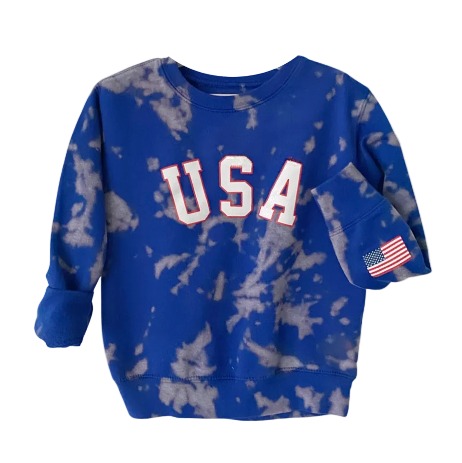 TRU AMERICAN ♡ toddler tie-dye USA graphic sweatshirt