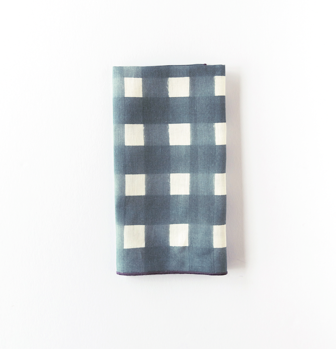 Blue Cross-Hatch Napkins