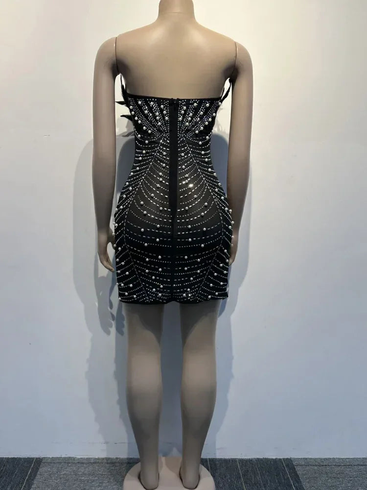 LUX Evening Feather Party Dress