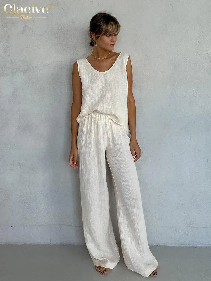 Sunday Cotton Wide Leg Loungewear