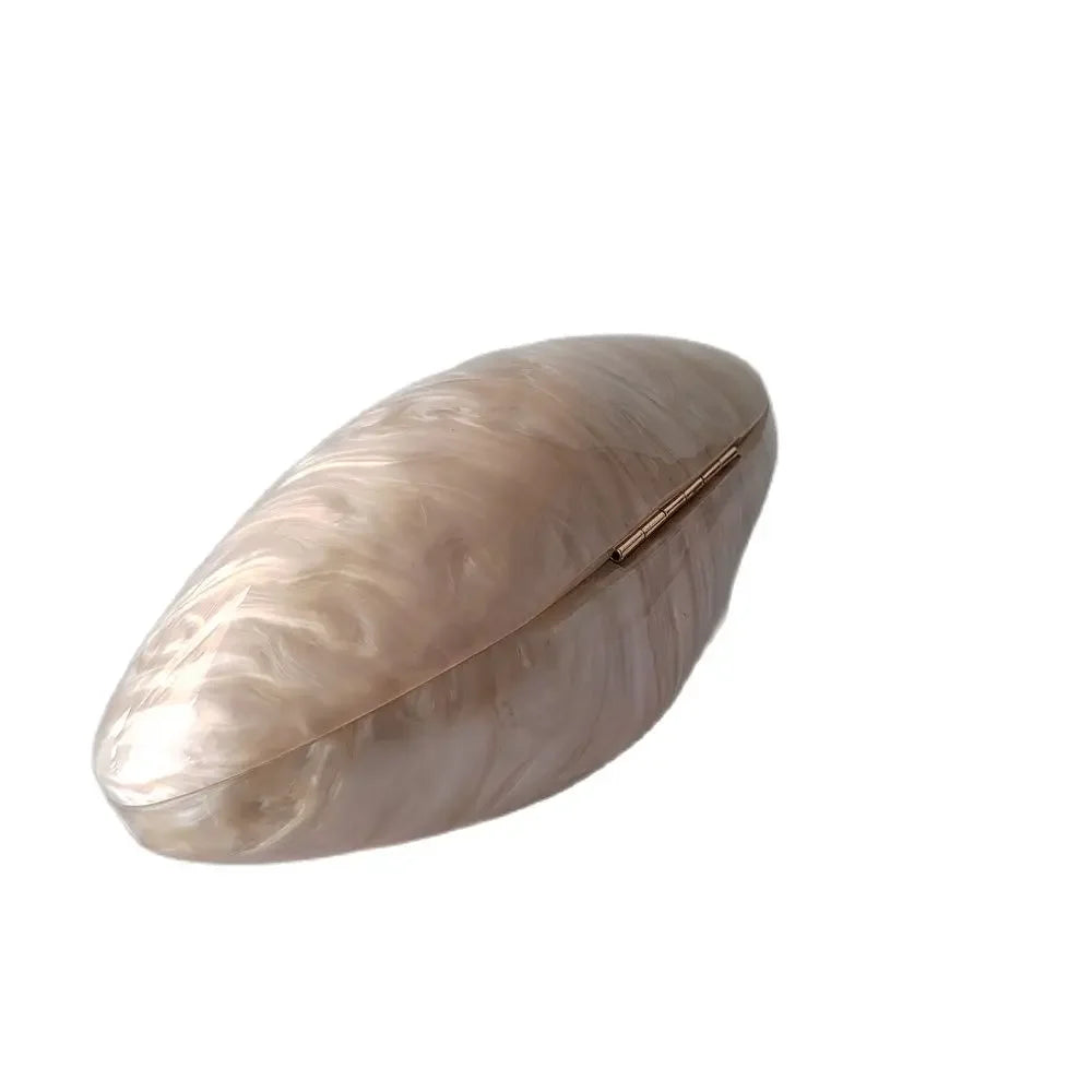Pearl Acrylic Shell Clutch