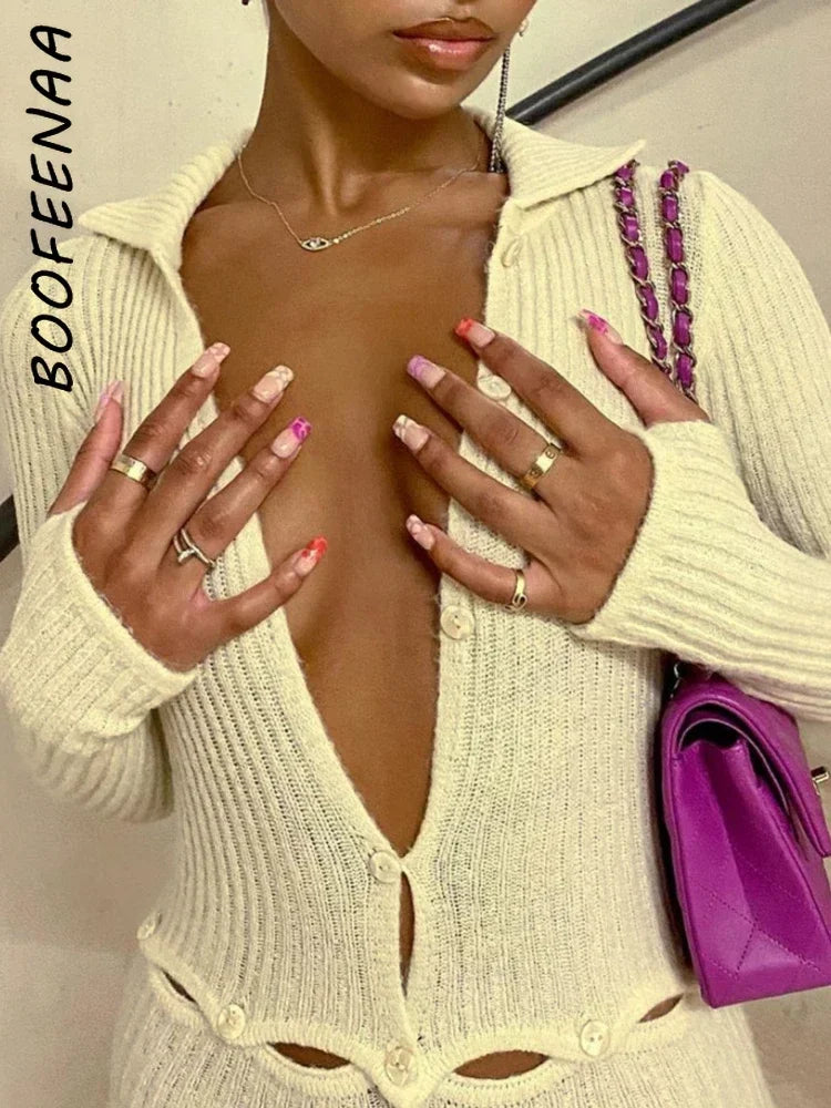 Sunday Comfy Ribbed White Long Sleeve Jumpsuit