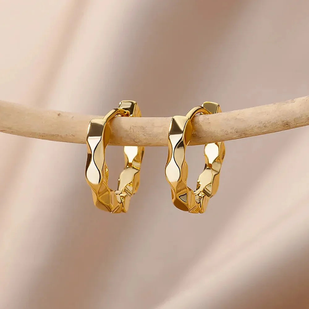 Lux Diva Stainless Steel Hoop Earrings