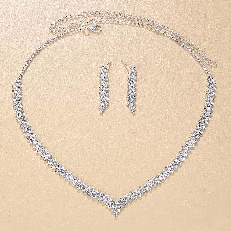 Fancy Wedding Necklace & Earrings Set