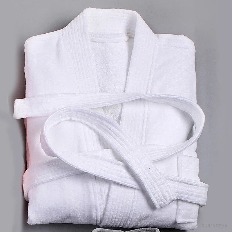 Women 100% Cotton Terry Bath Robe Plus Size Suck Water Towel Bathrobe Kimono Dressing Gown Winter Summer Men Waffle Sleepwear