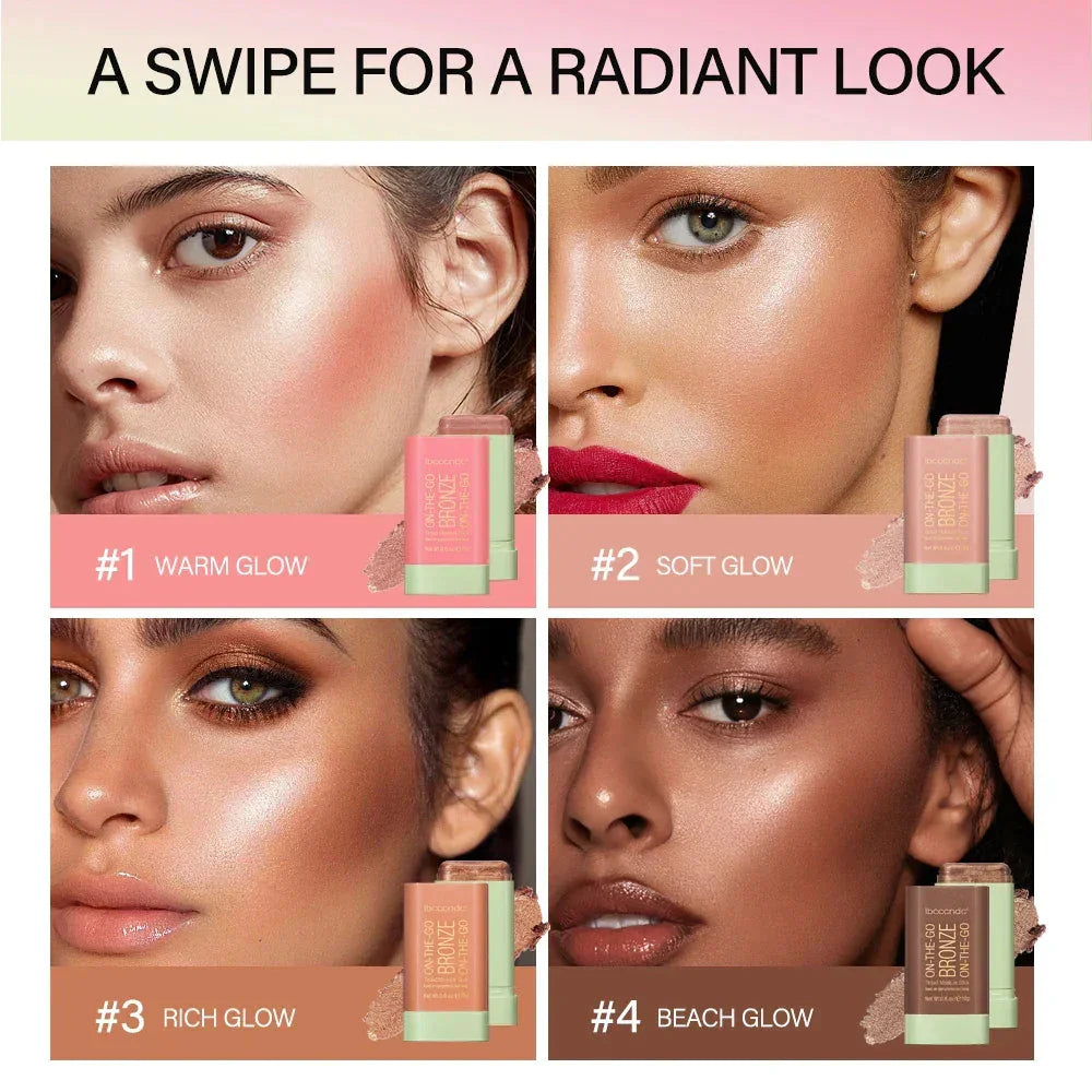 Bronzer Shading Stick Makeup Contour Sticks Peach Highlighter for Face Blush Blush Body Glitter Cosmetics Blusher Korean Powder