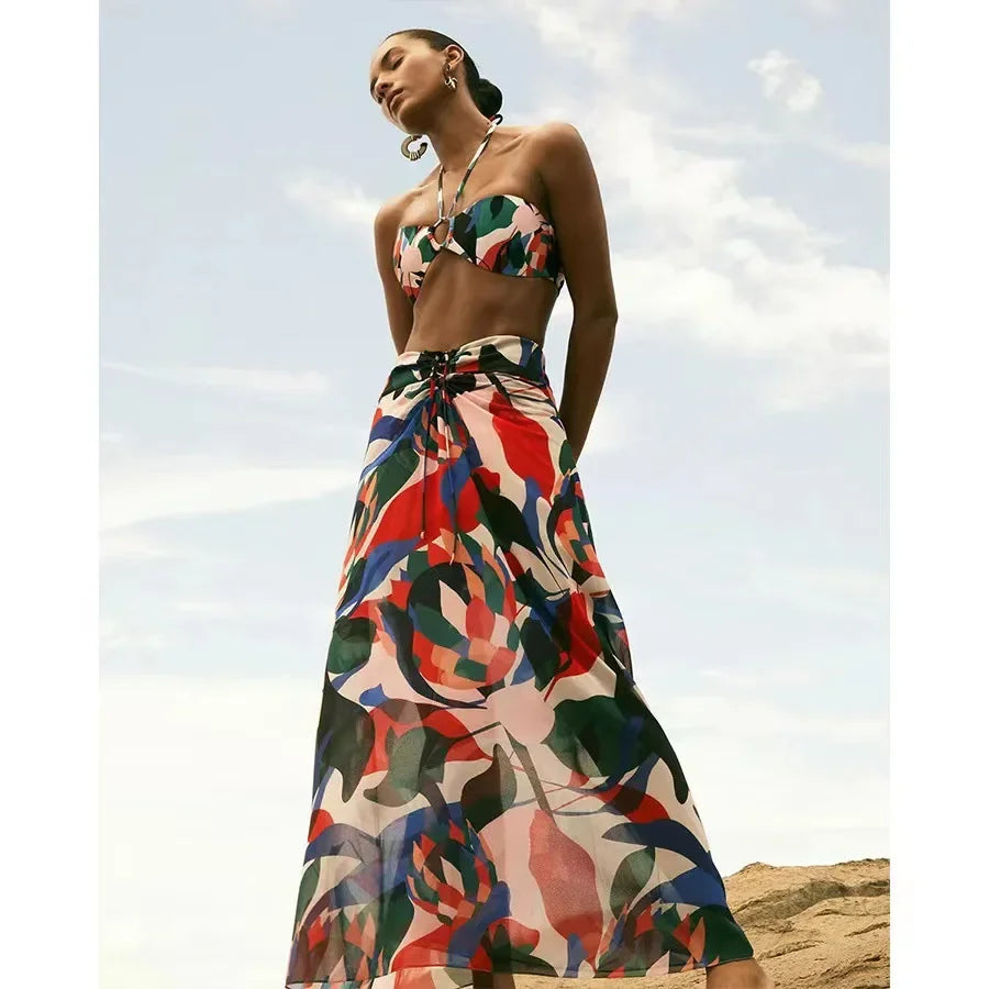 Women's Resort Bikini & Skirt Set