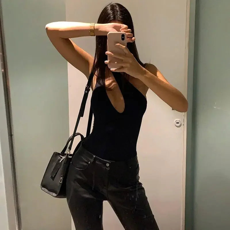 One Shoulder Sexy Bodycon Bodysuit