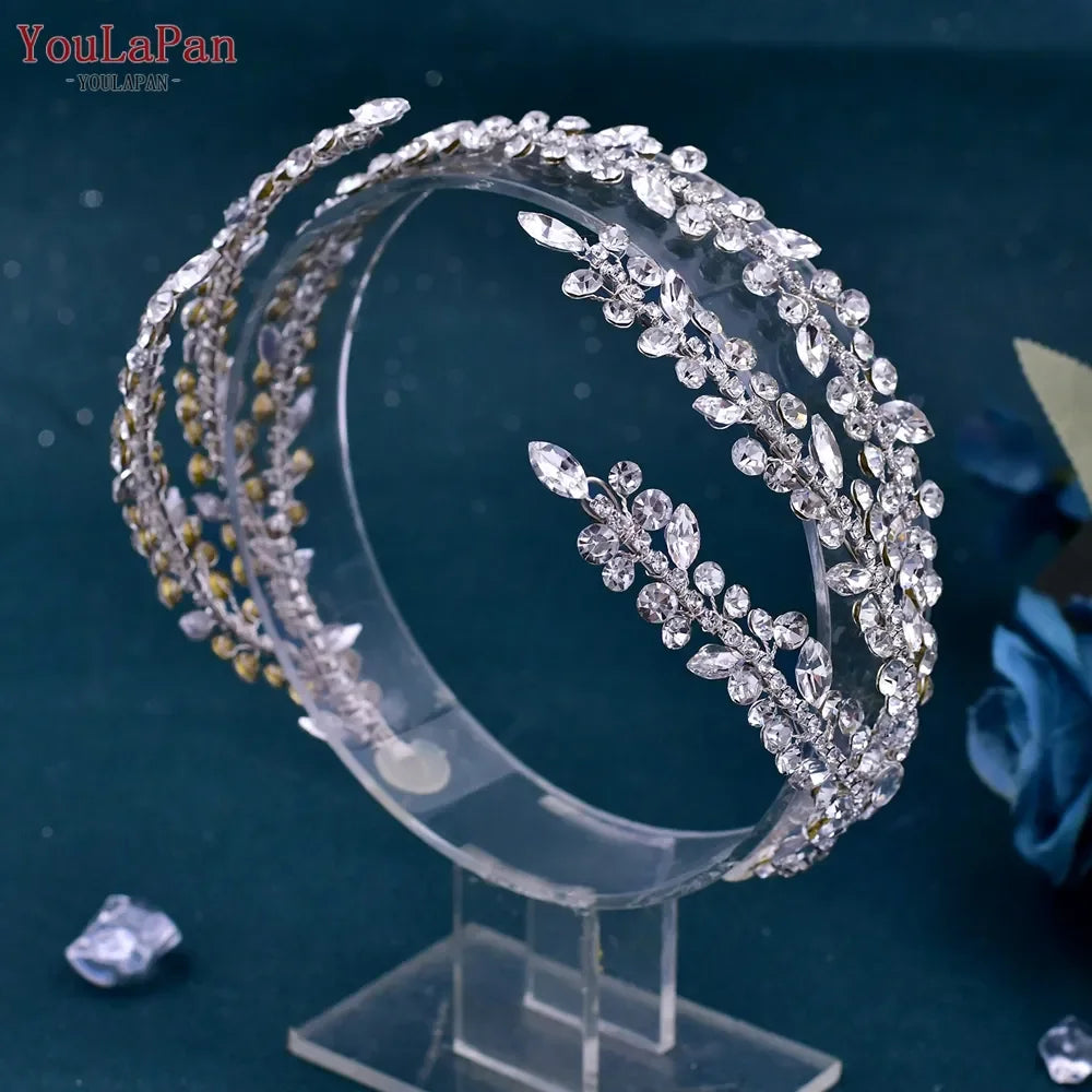 YouLaPan HP496 Fashion Woman Headband Rhinestone Bridal Headpiece Wedding Hair Accessories Bride Tiara Pageant Headdresses