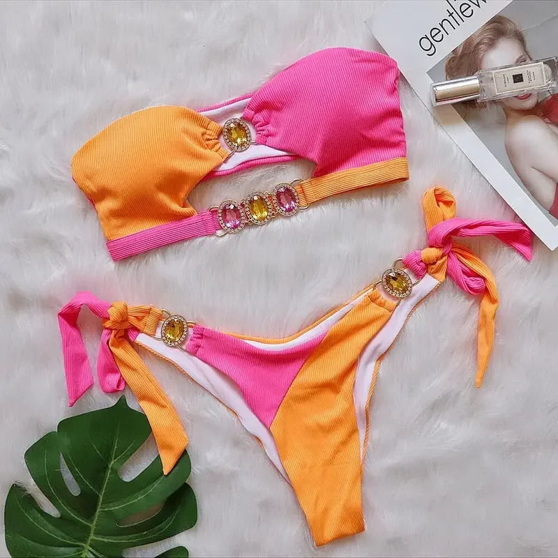 Sunset LUX Bandeau Bling Push Up Bikini
